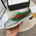 women gucci chaussures blanches chaussures de sport crystal rainbow sequin engraved silver